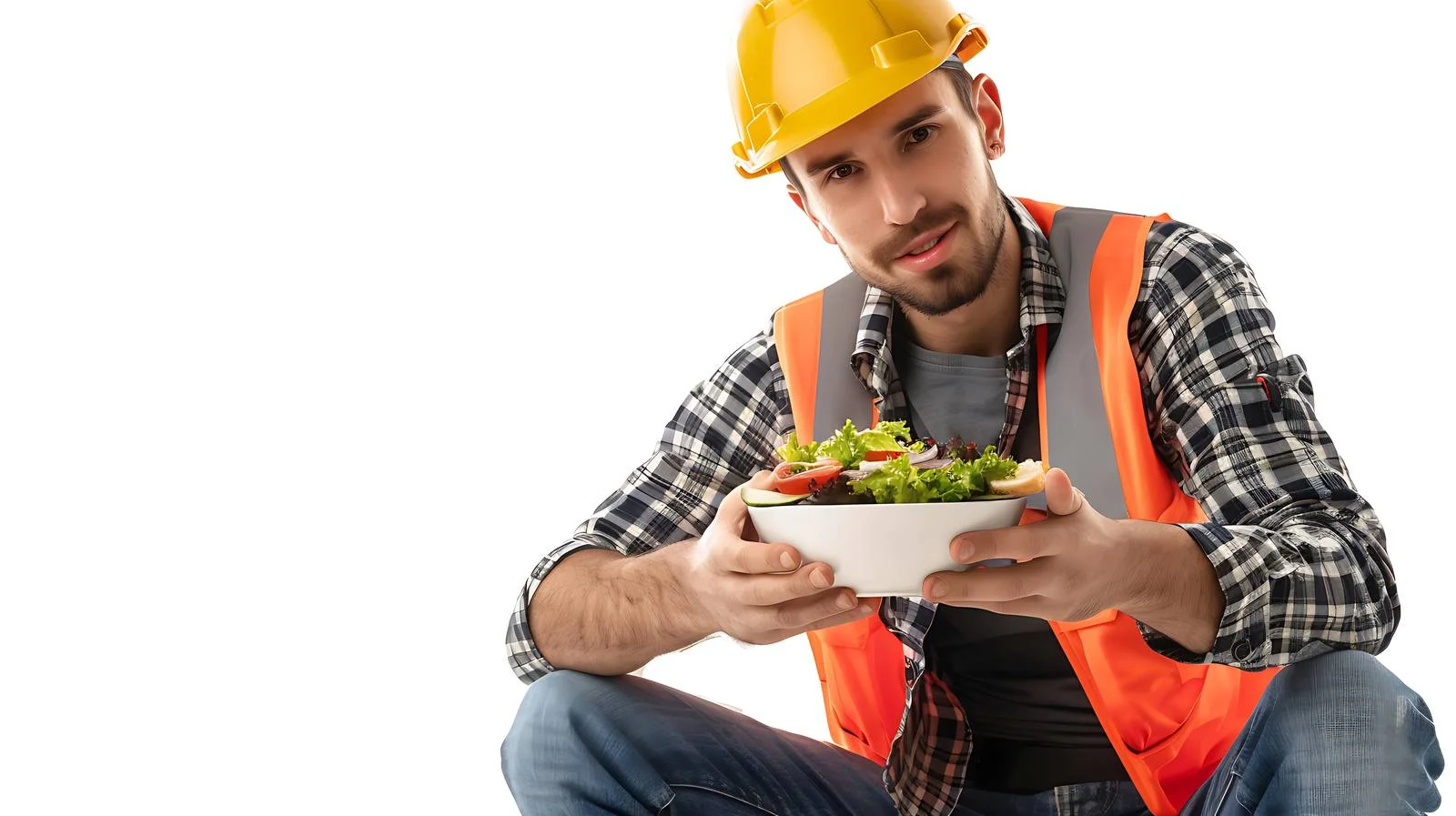 Construction Worker Eating Outdoors Break — free download from Dotvec