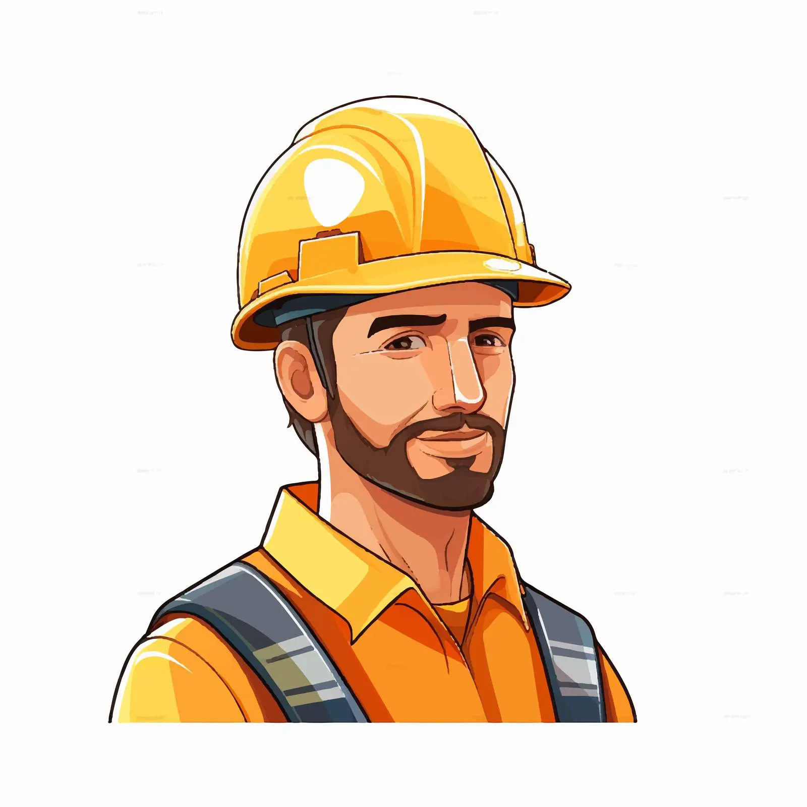 Cartoon Construction Worker with Helmet Vector Illustration — free download from Dotvec