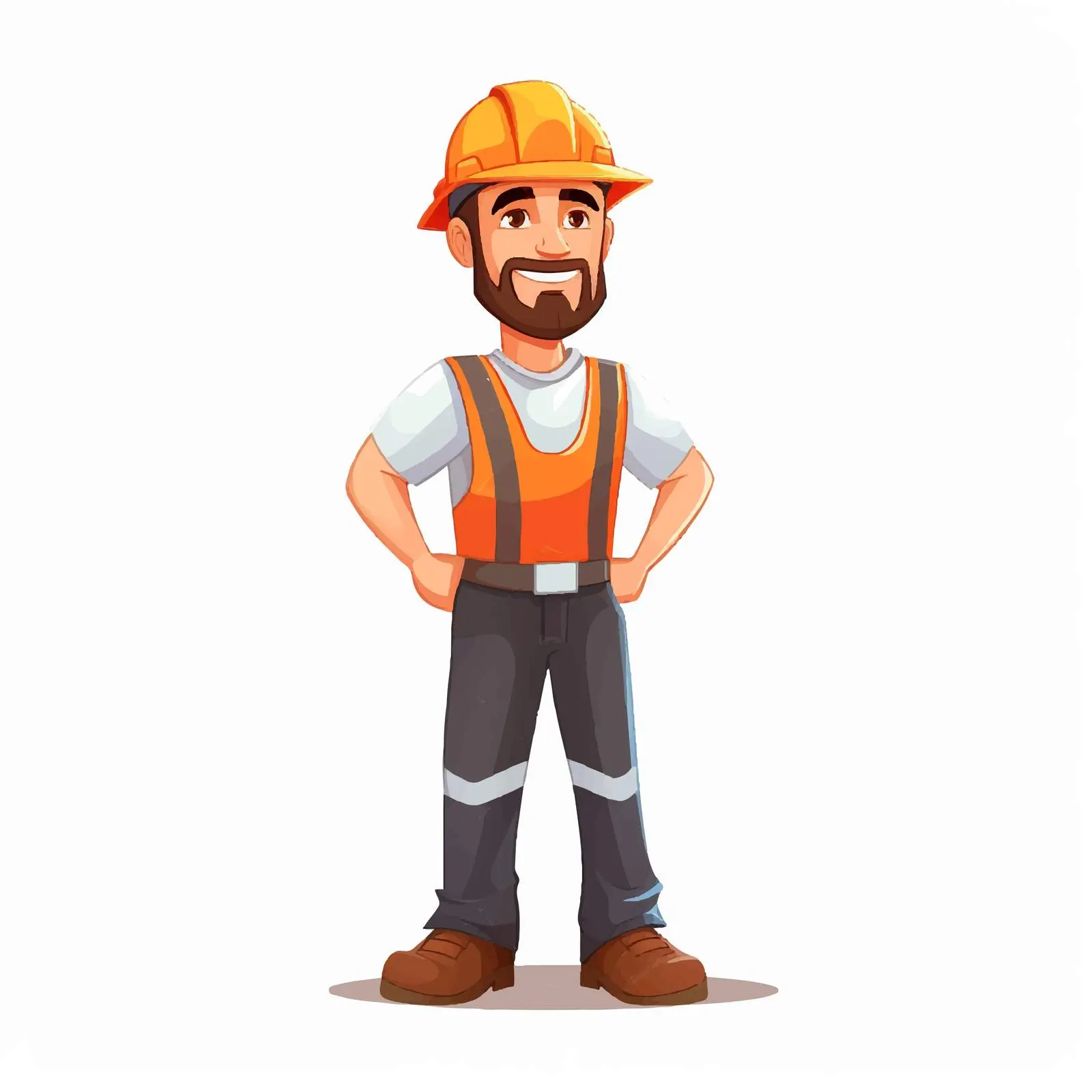 Cartoon Construction Worker with Helmet Vector – free graphic representation image from Dotvec
