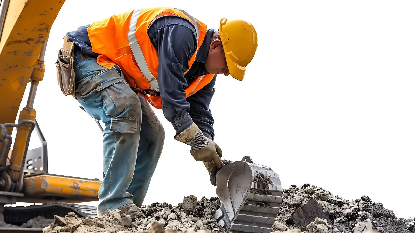 Construction Worker at Construction Site — free download from Dotvec