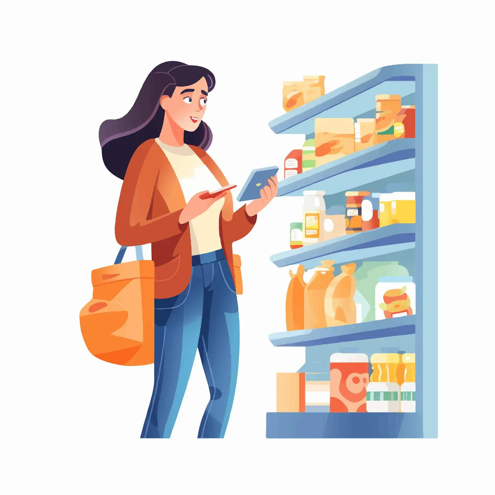 Woman Reading Food Product Label in Grocery Store — free download from Dotvec