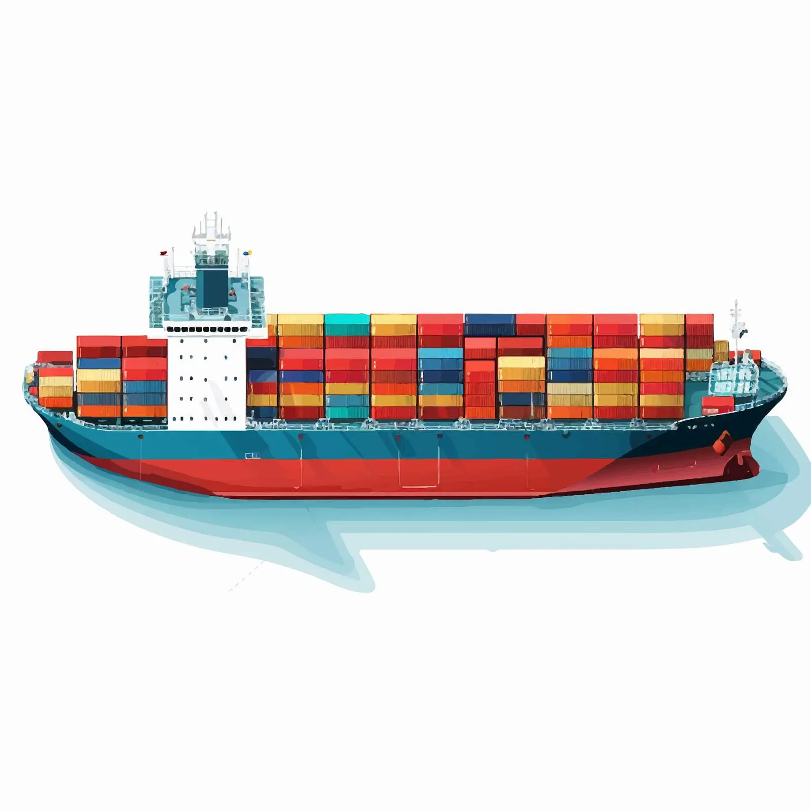 Container Line Vector Illustration on White Background – free maritime image from Dotvec