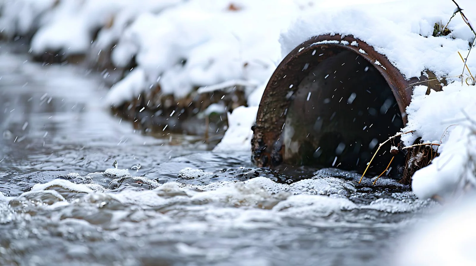 Snow melting pollution contrasts against backdrop — free download from Dotvec