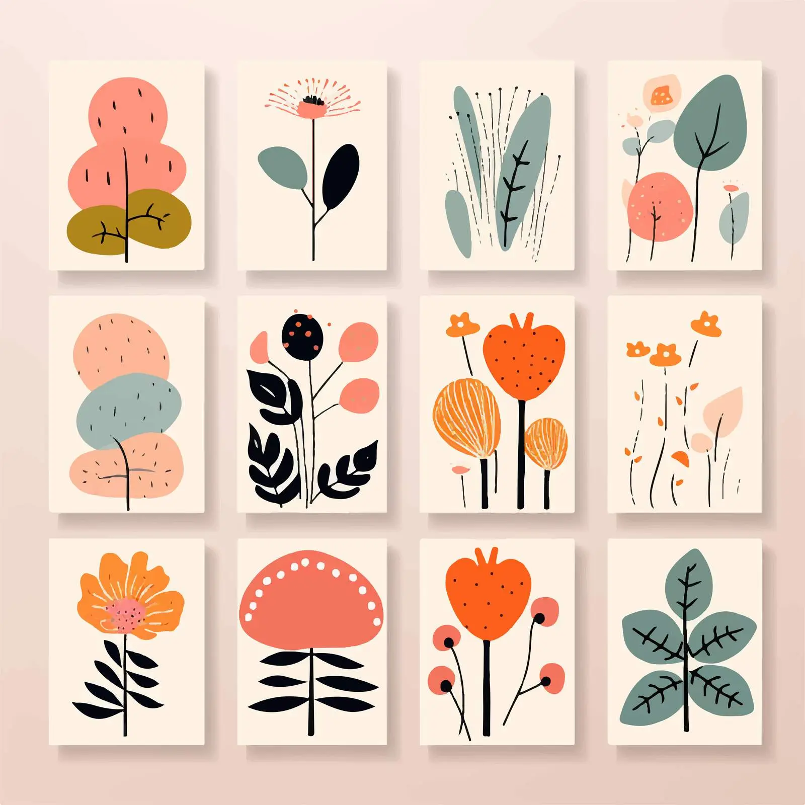 Abstract Flower Wall Art Designs for Modern Interiors — free download from Dotvec