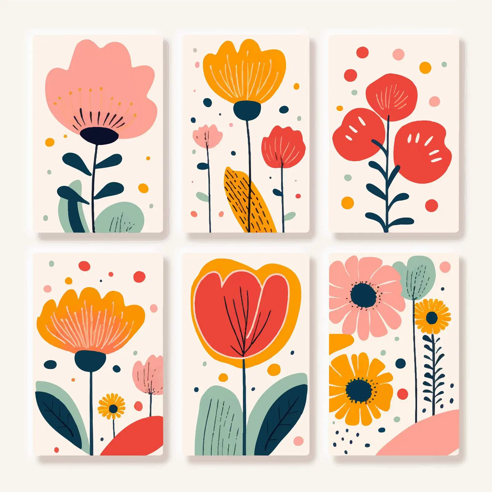 Abstract Flower Wall Art Poster Design — free download from Dotvec