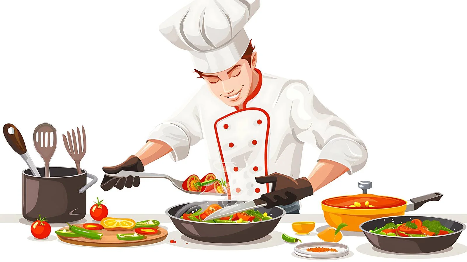 Professional Cook in Restaurant Kitchen — free download from Dotvec