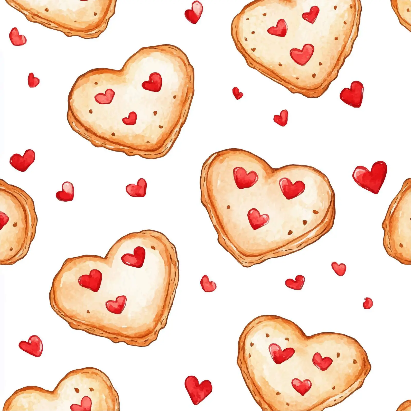 Cookies and Hearts in Chaotic Order Vector Art — free download from Dotvec