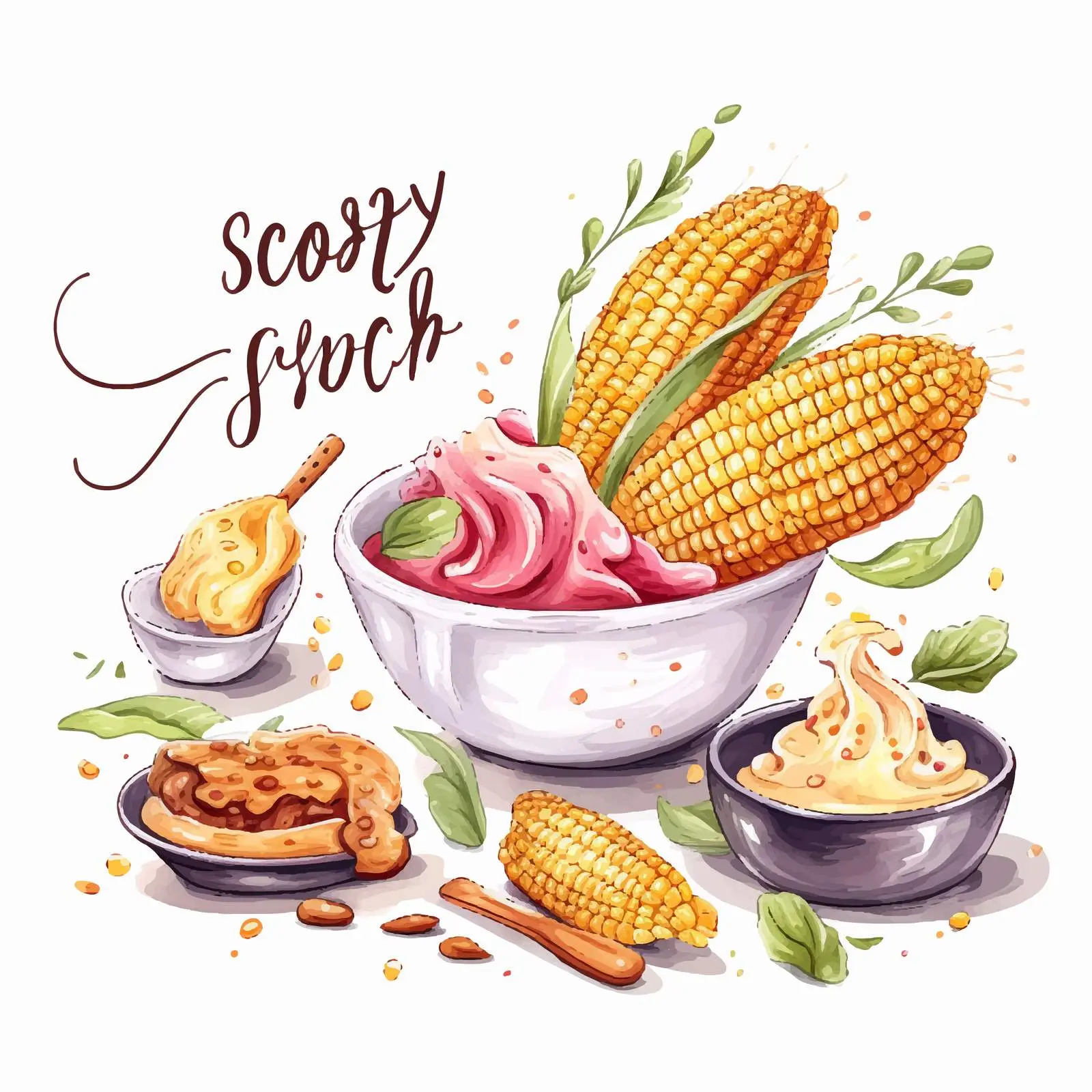Hand Lettering Delicious Snack Recipes – free culinary creativity image from Dotvec