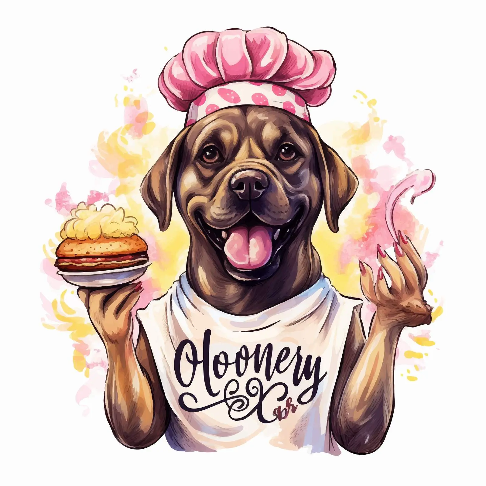 Hand Lettering Yummy Hamburger in Hands — free download from Dotvec