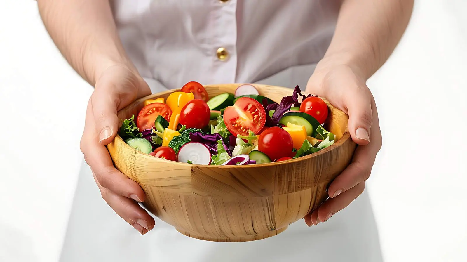 Chef's Hands Making Fresh Vegetable Salad — free download from Dotvec