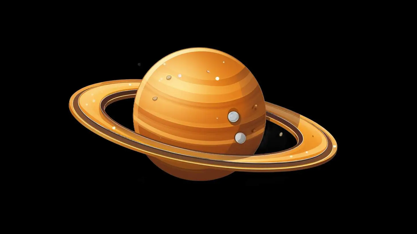 Brown Planet with Rings Cartoon Illustration — free download from Dotvec
