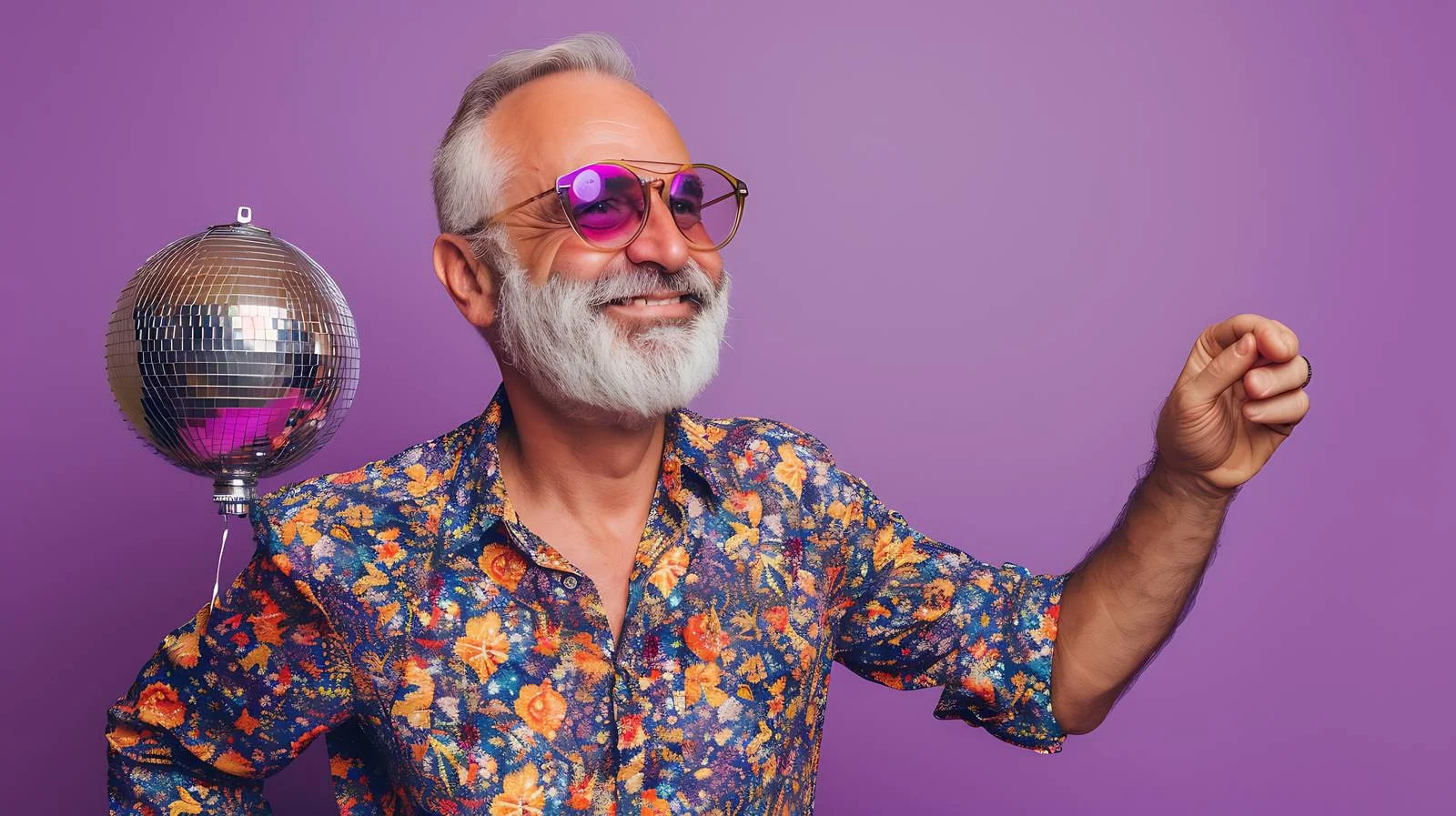 Stylish Mature Man with Disco Ball — free download from Dotvec