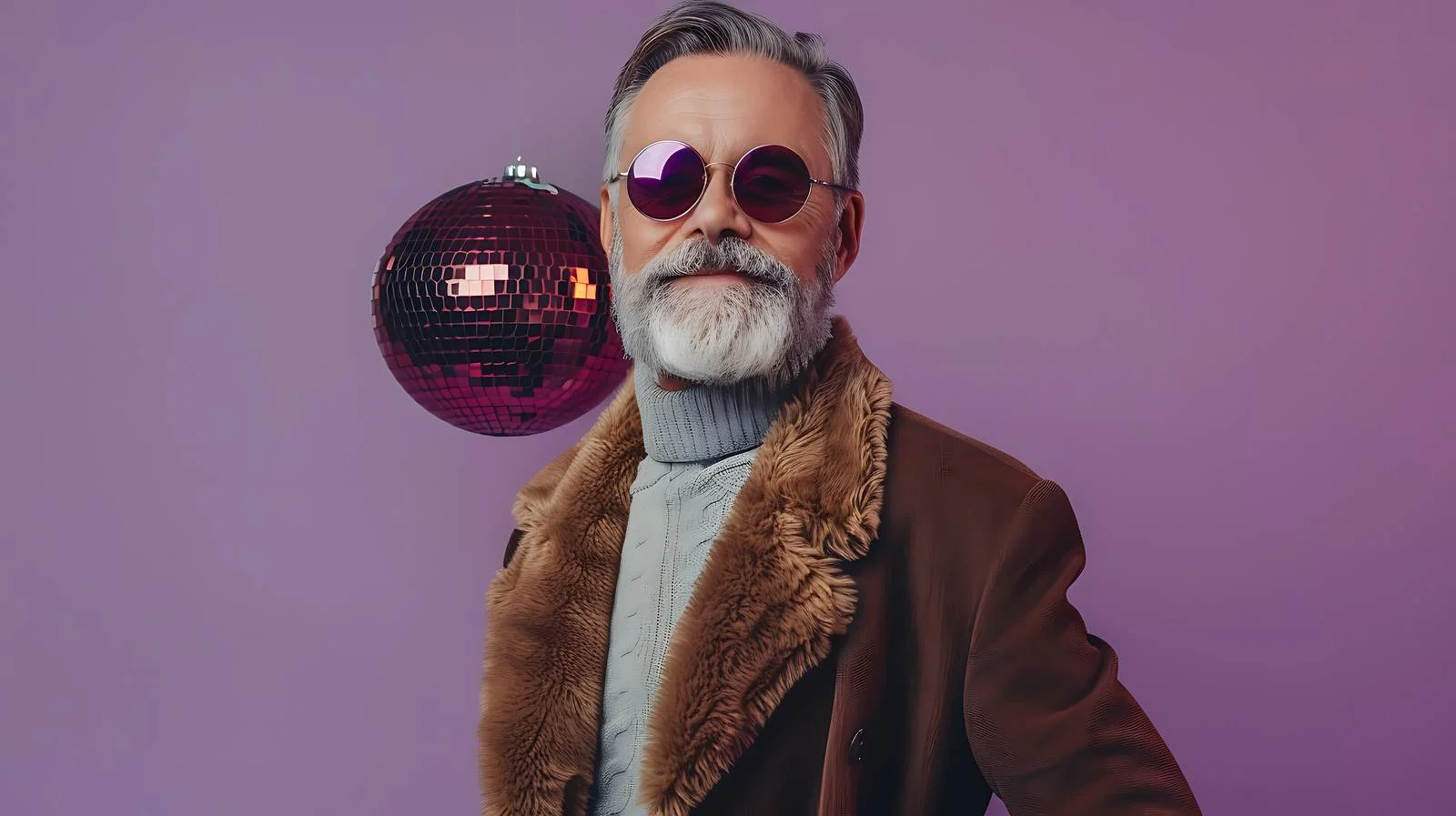 Stylish Mature Man with Disco Ball — free download from Dotvec