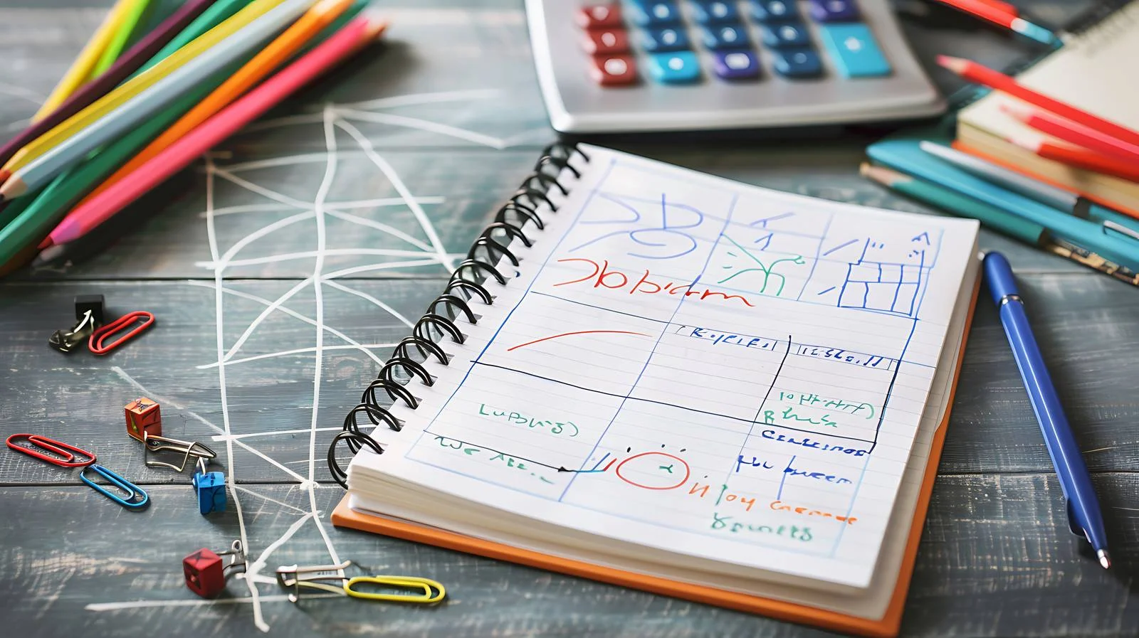 Math Formulas Notebook with Stationery — free download from Dotvec