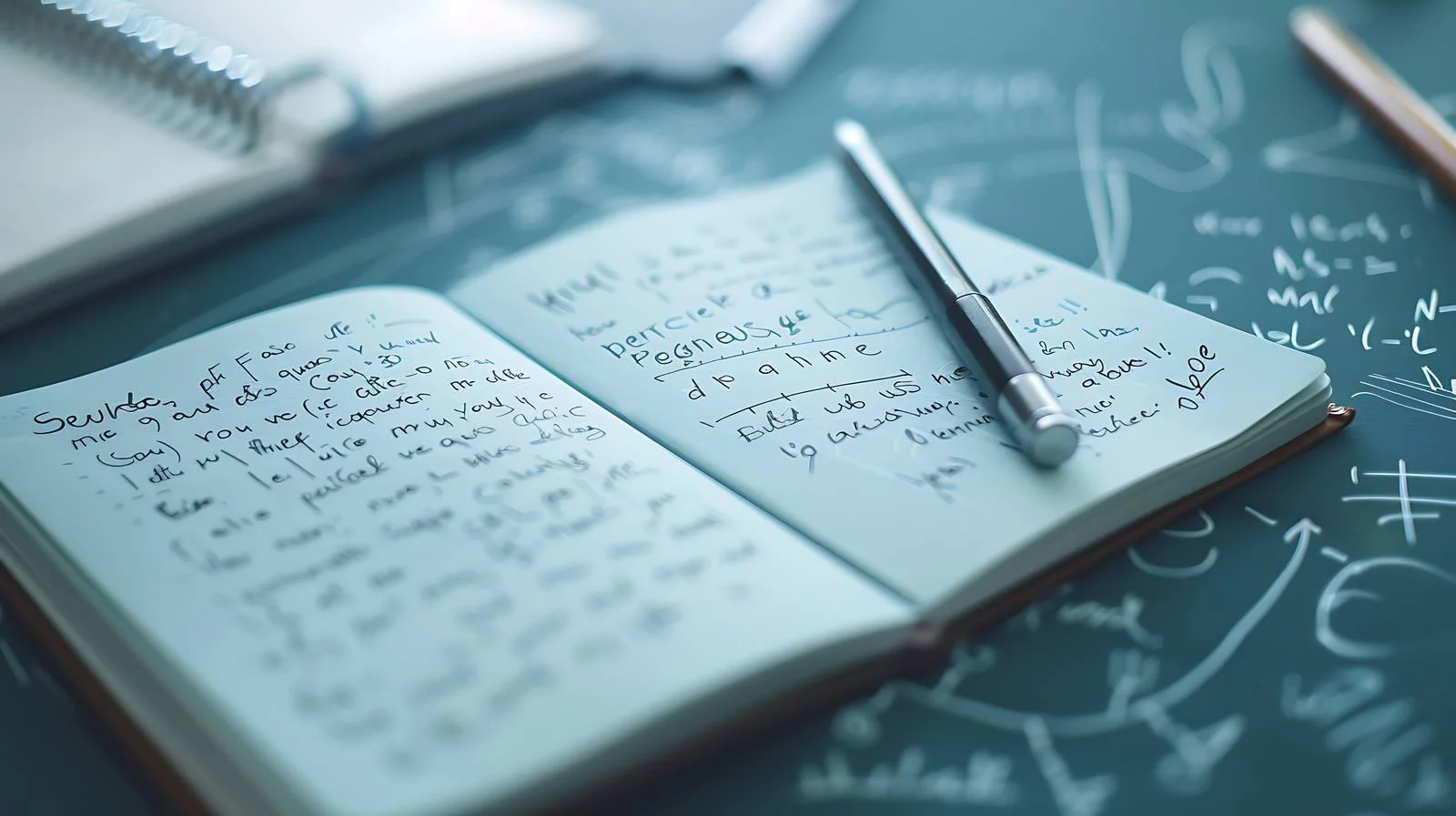 Math Formulas Copybook on Blue Background — free download from Dotvec