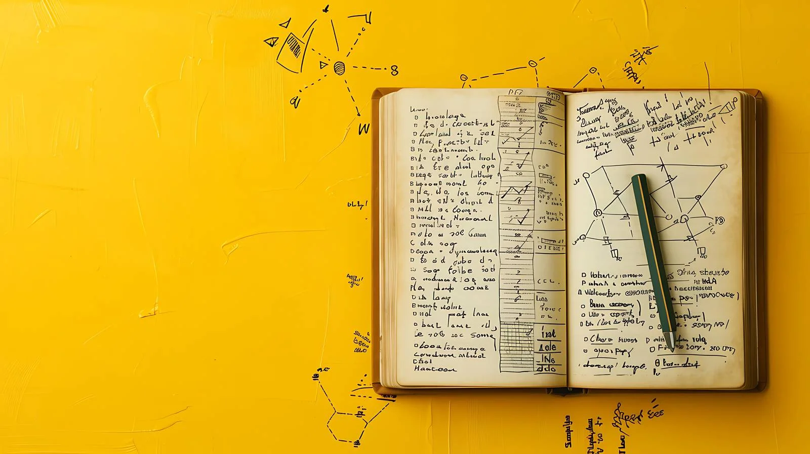 Math Formulas on Yellow Background Copybook — free download from Dotvec