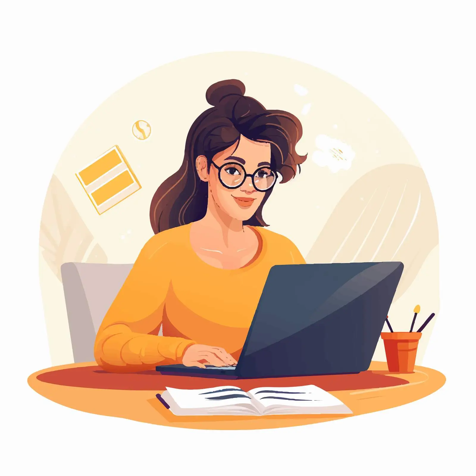 Freelance Writer Crafting Article on Laptop — free download from Dotvec