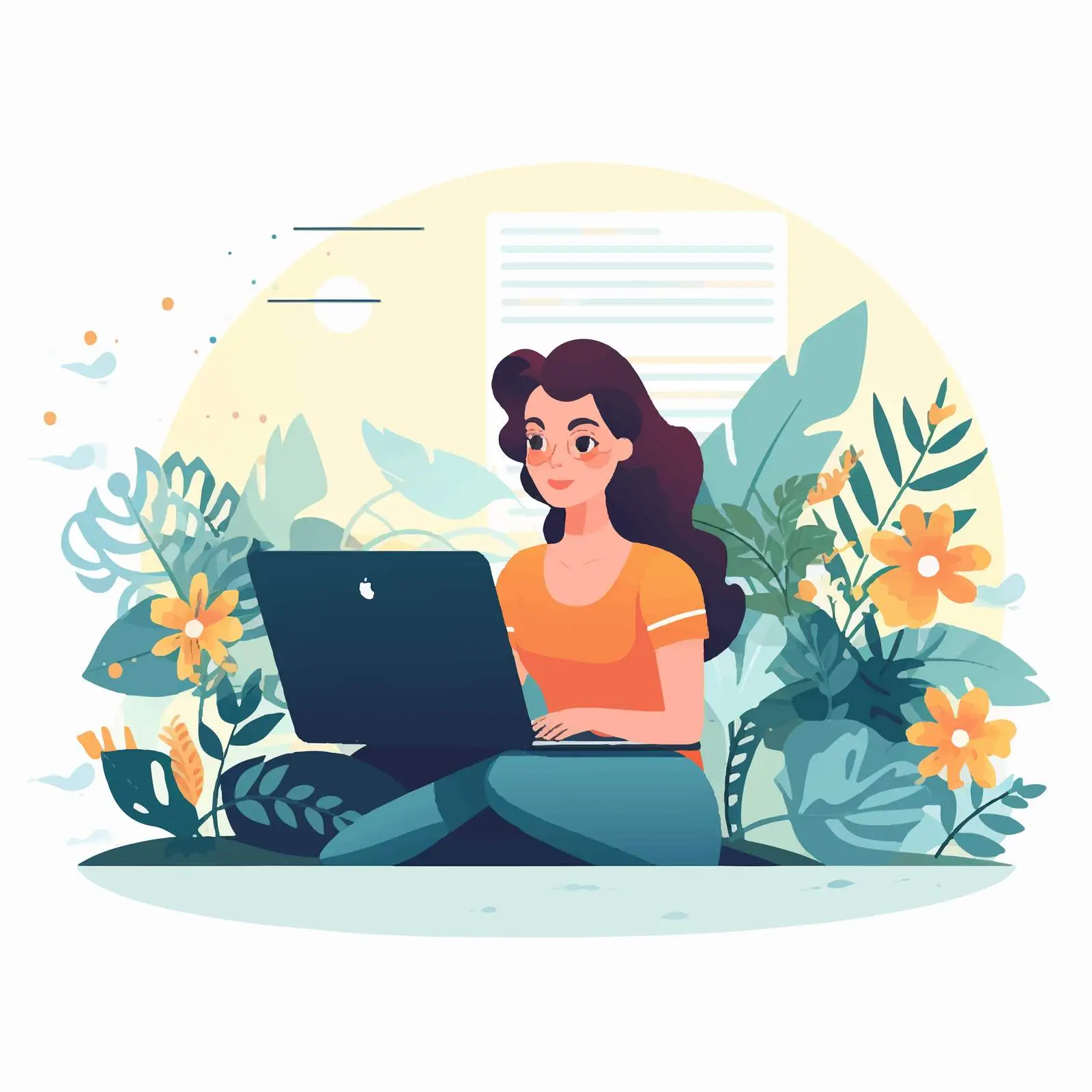 Copywriter and Journalist Working on Laptop — free download from Dotvec