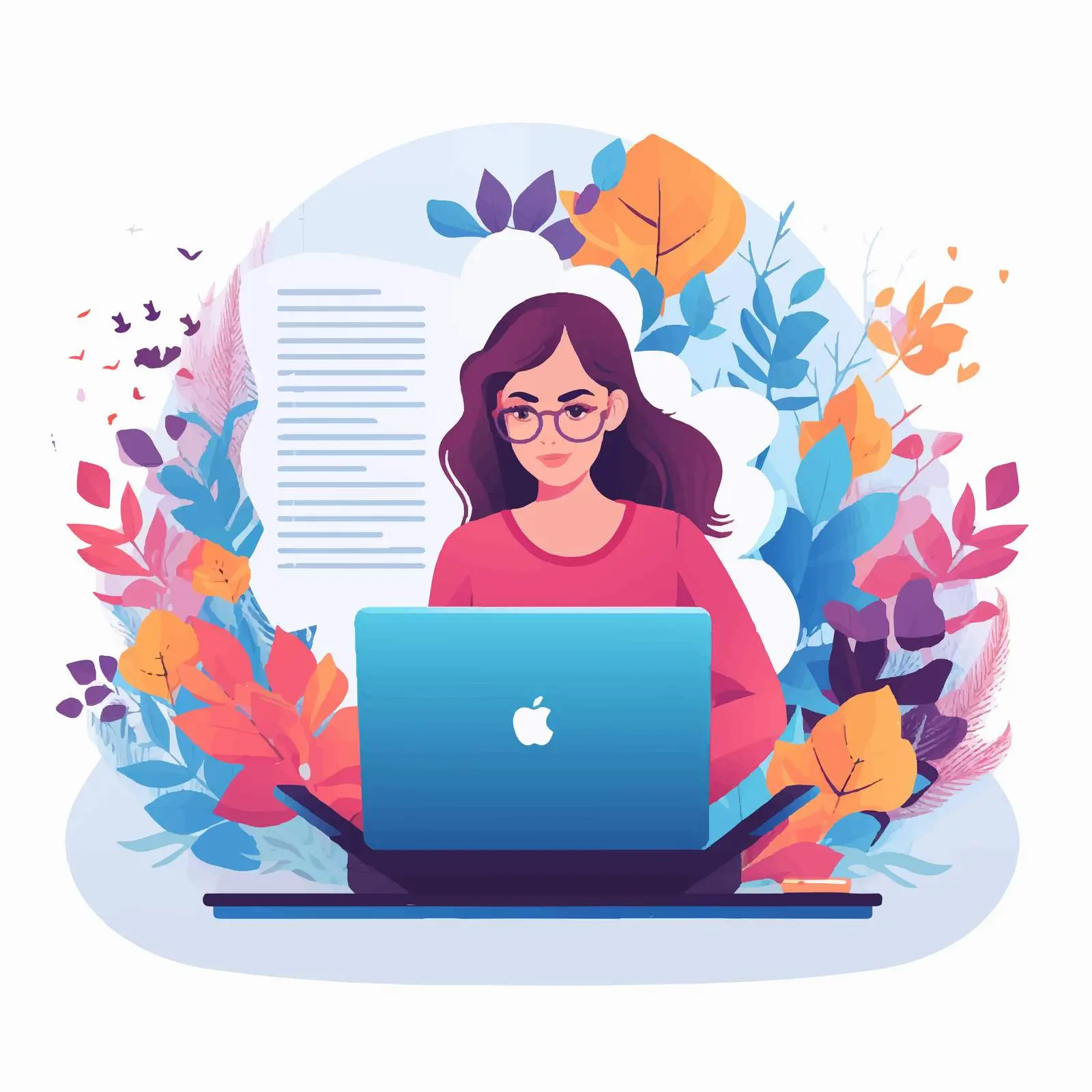 Copywriter and Journalist Writing on Laptop — free download from Dotvec