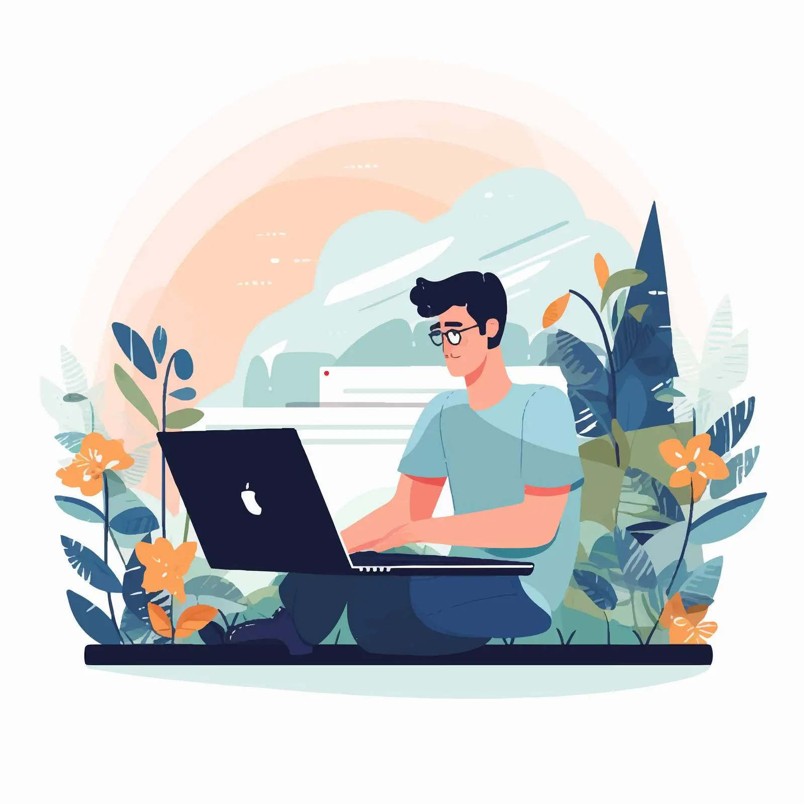 Copywriter and Journalist Working on Laptop — free download from Dotvec