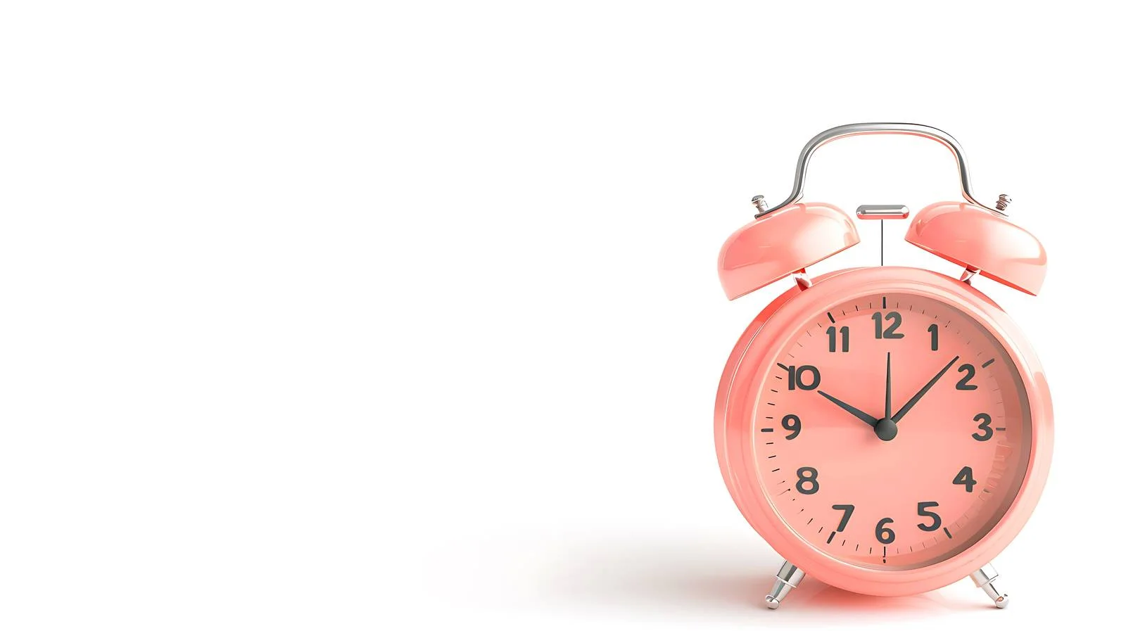 Elegant Coral Alarm Clock on Bright Background — free download from Dotvec