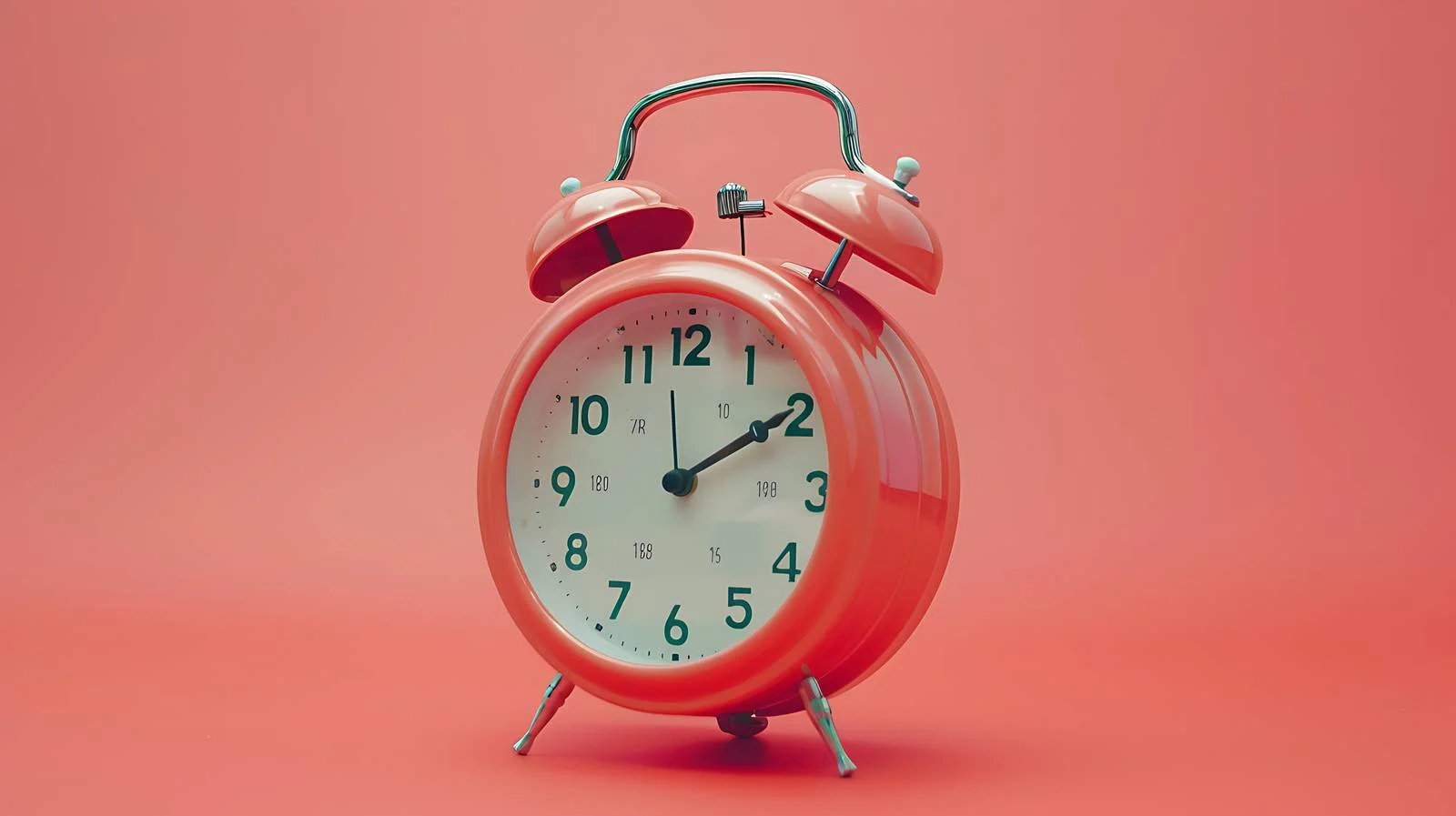 Coral Alarm Clock on Bright Background — free download from Dotvec