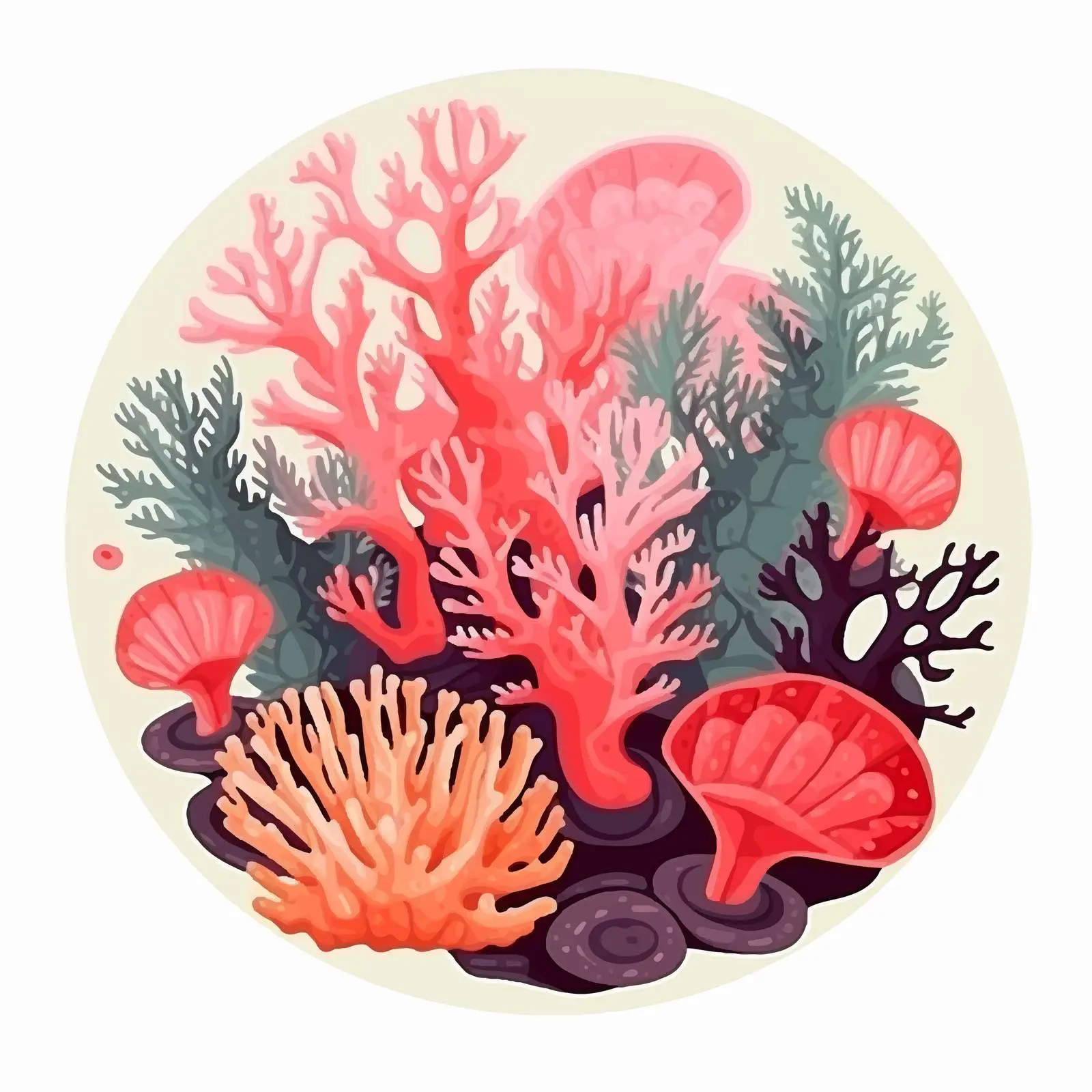 Round Shape Coral Polyp Skeleton Underwater — free download from Dotvec