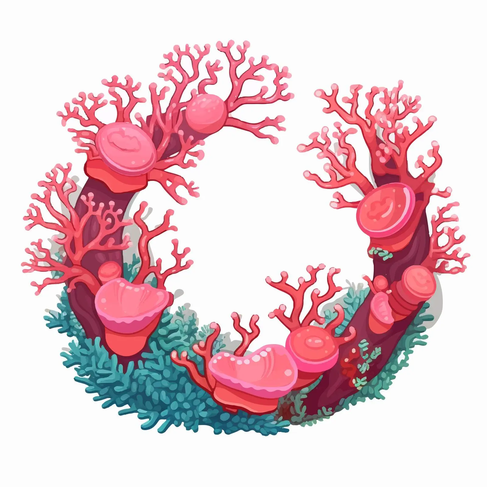 Round Coral Skeleton Underwater Vector Design — free download from Dotvec