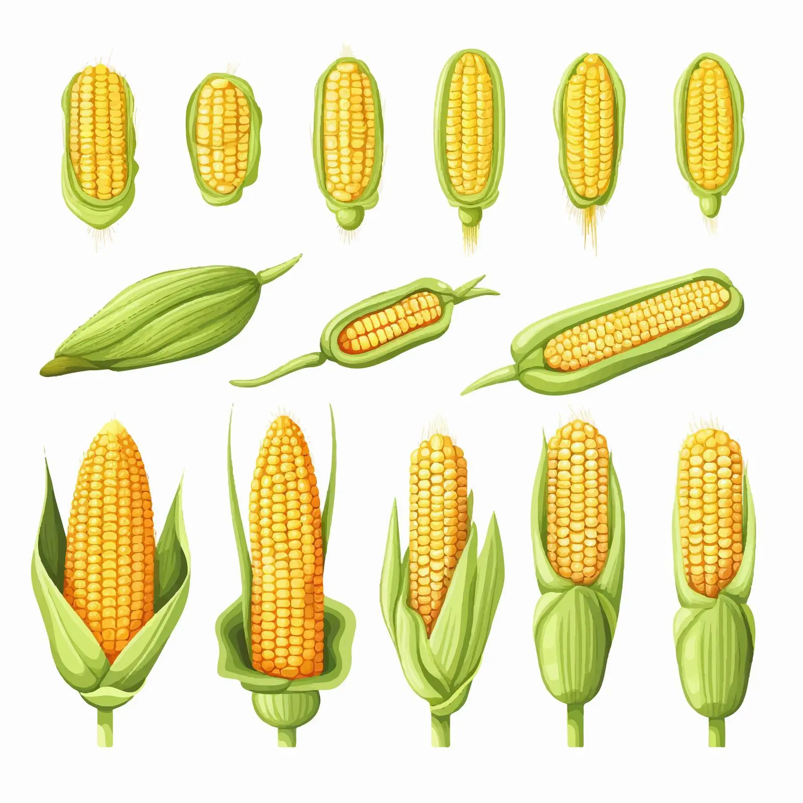 Corn Line Vector Illustration on White Background — free download from Dotvec
