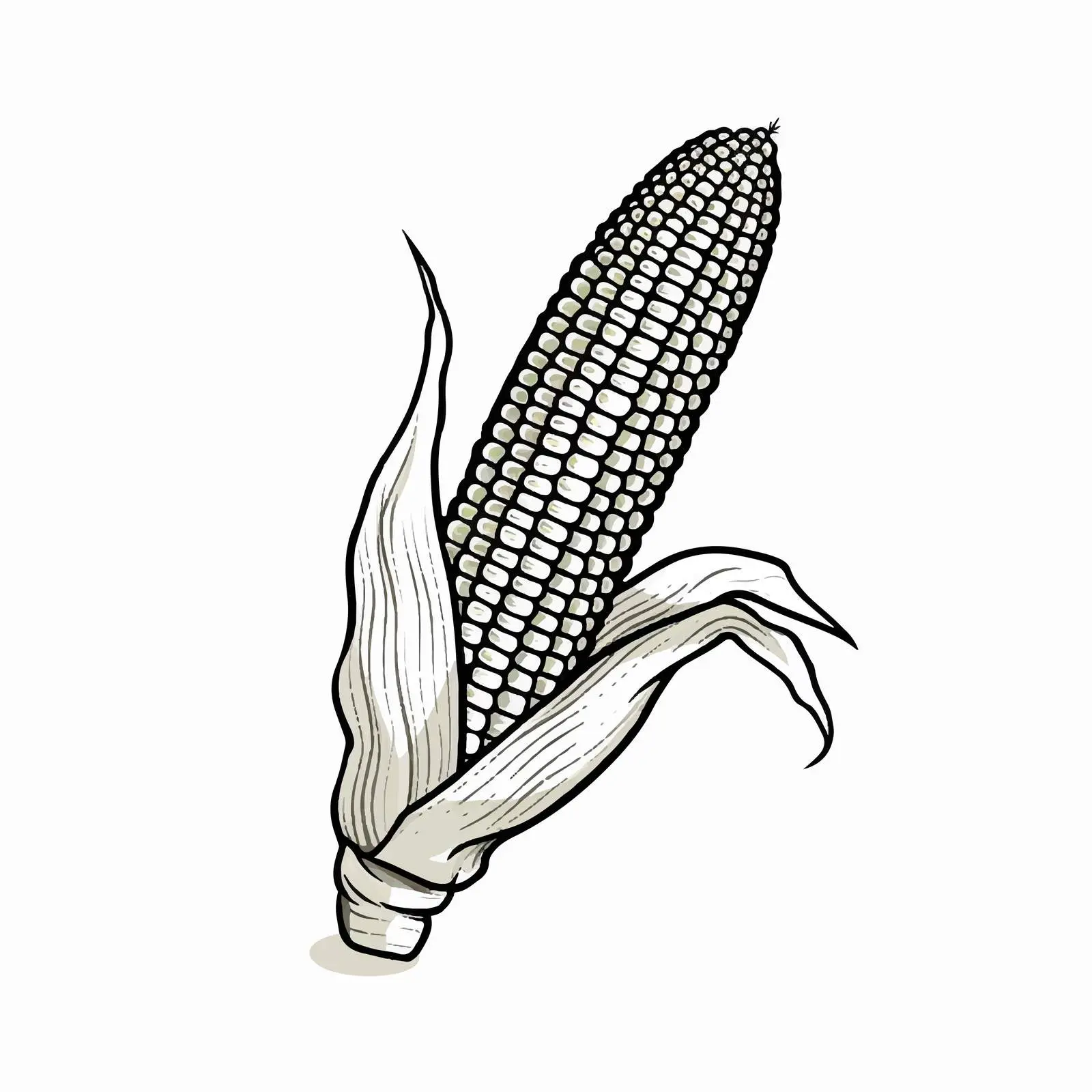 Cartoon Corn Outline Vector Illustration — free download from Dotvec