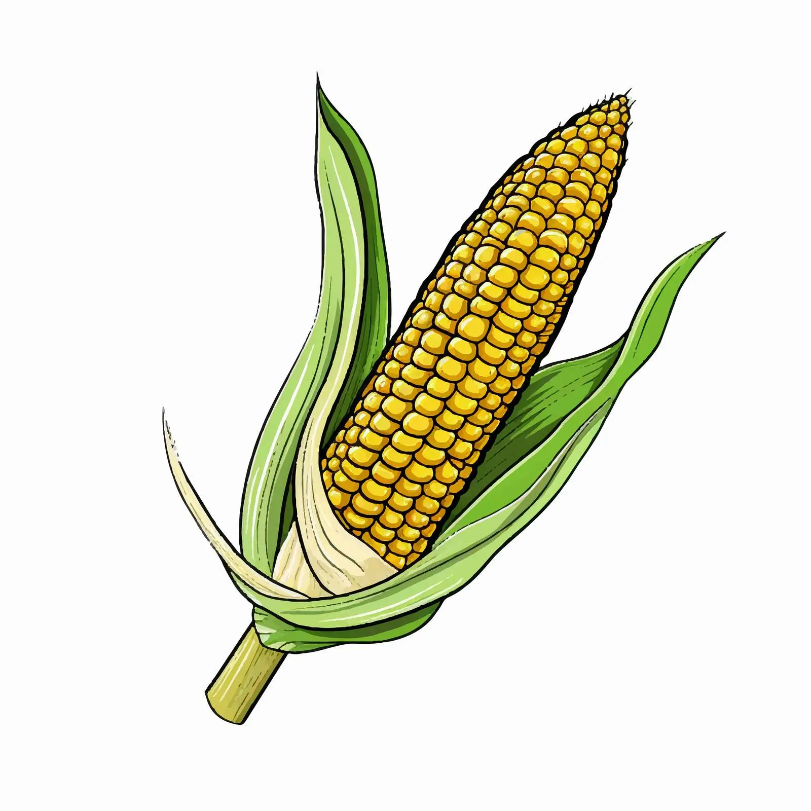 Cartoon Corn Outline Vector Illustration — free download from Dotvec