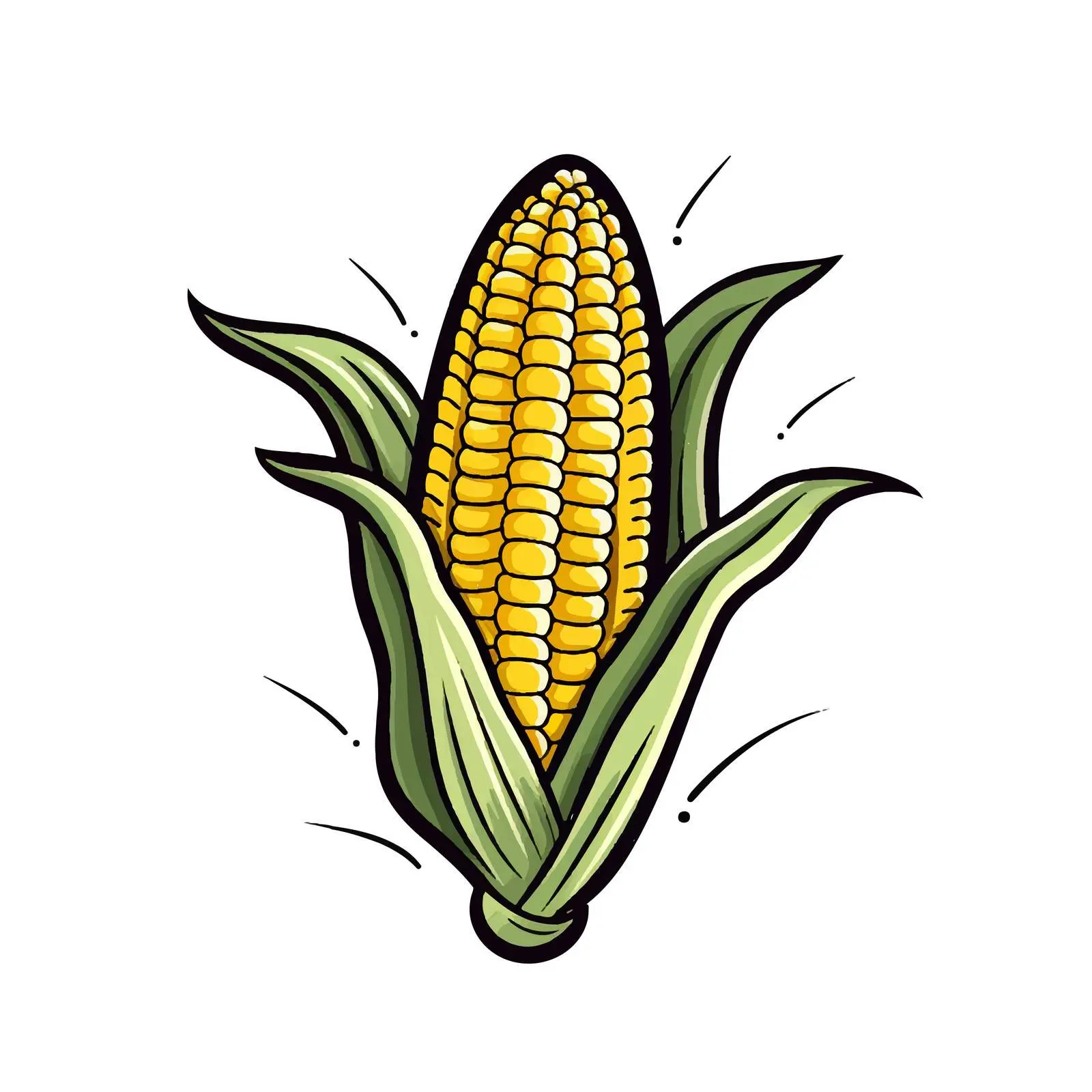 Corn Outline Cartoon Vector Illustration — free download from Dotvec