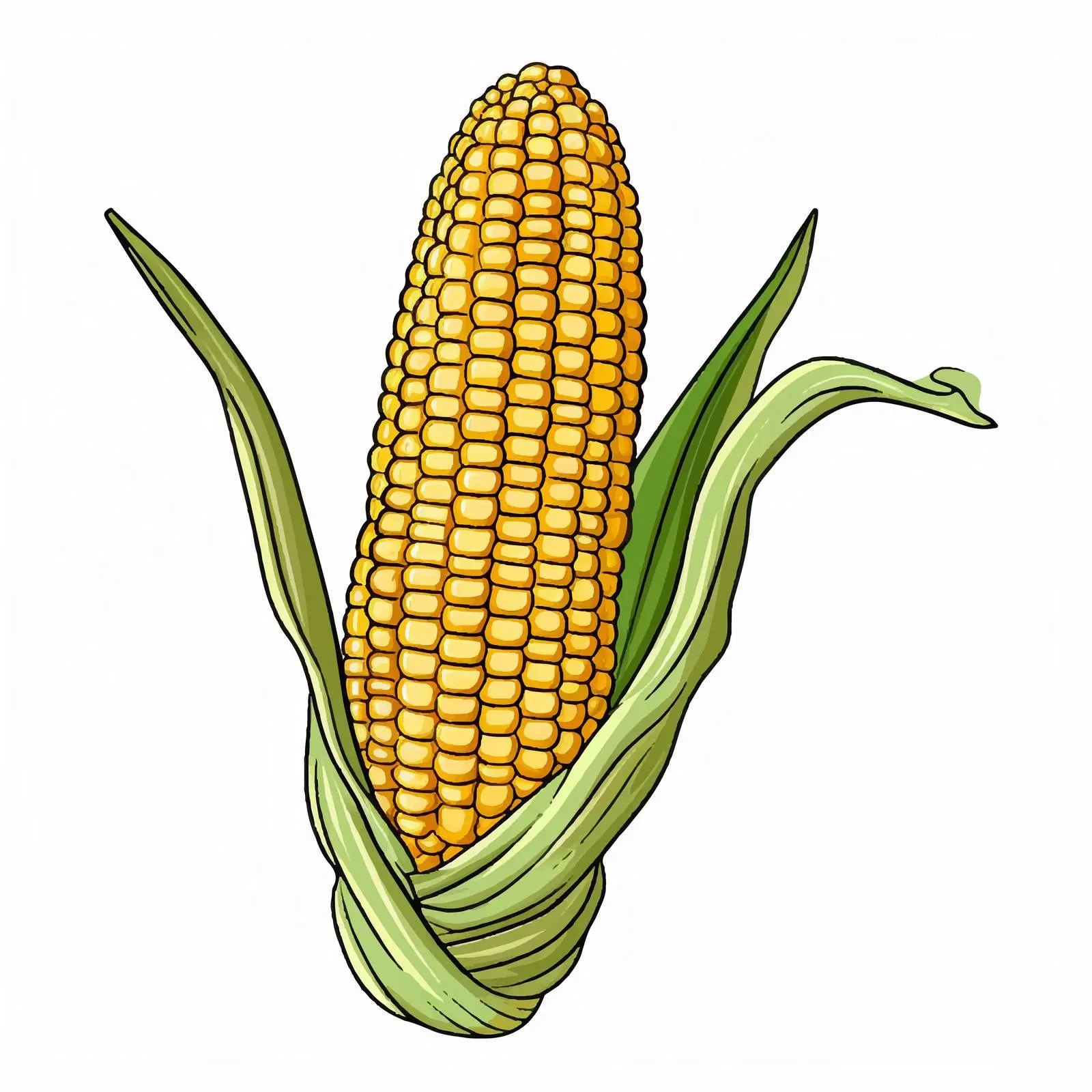 Corn Outline Cartoon Vector Illustration — free download from Dotvec