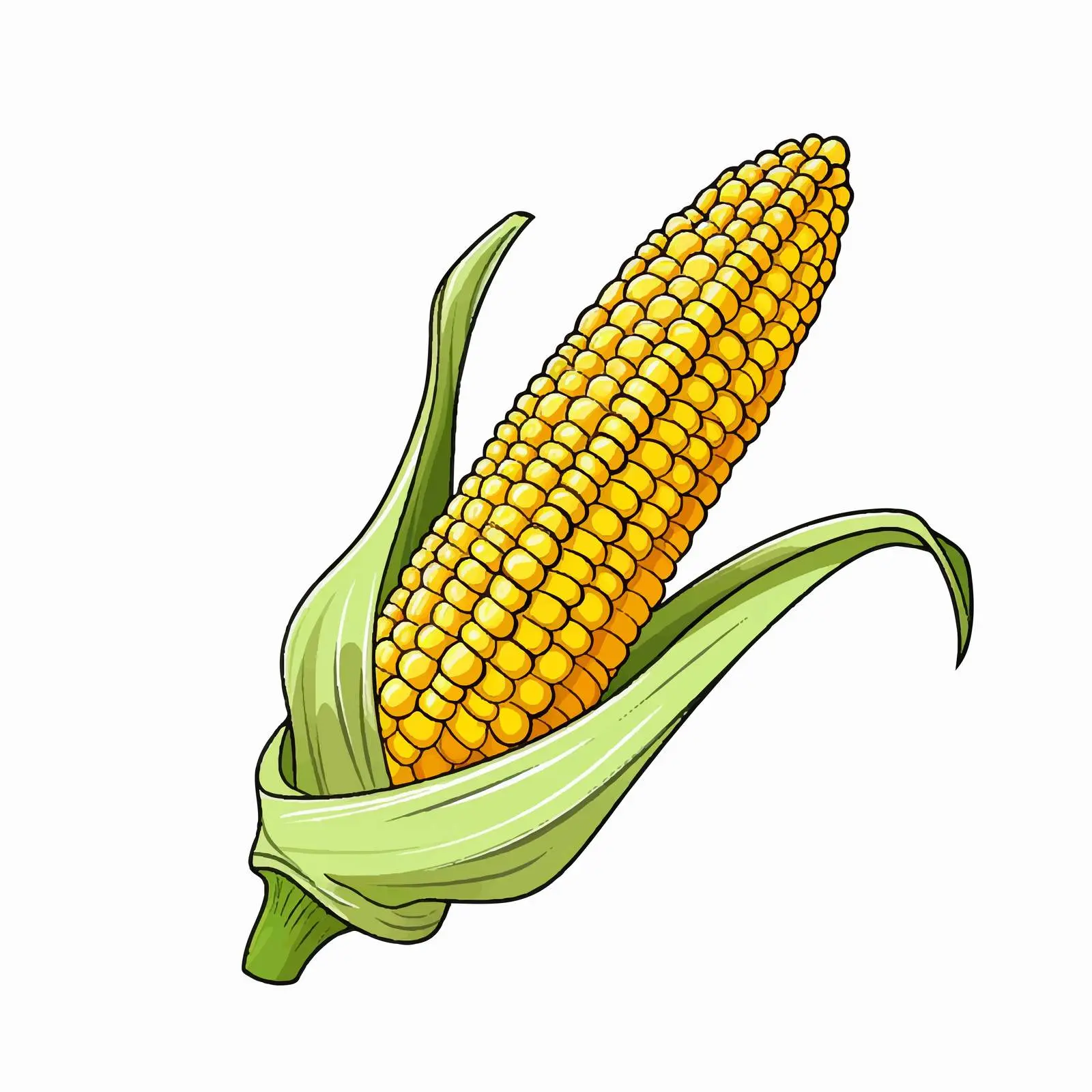 Corn Outline Vector Illustration on White Background — free download from Dotvec