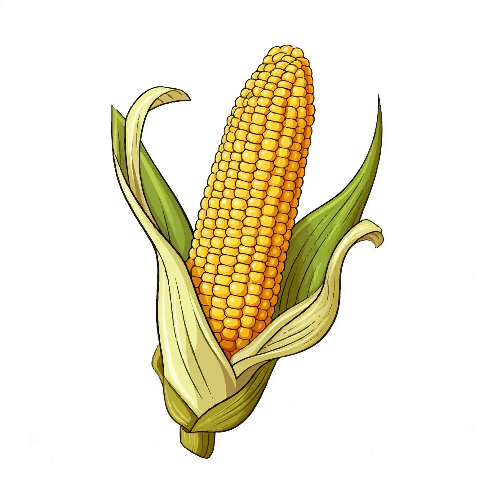 Corn Outline Vector Illustration on White Background — free download from Dotvec