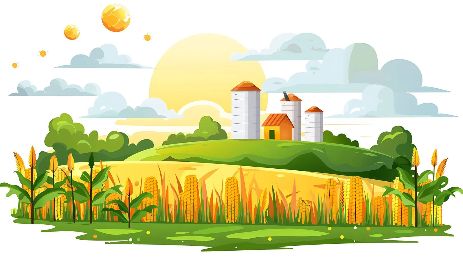 Rural landscapes under sunny sky isolation – free cornfield image from Dotvec