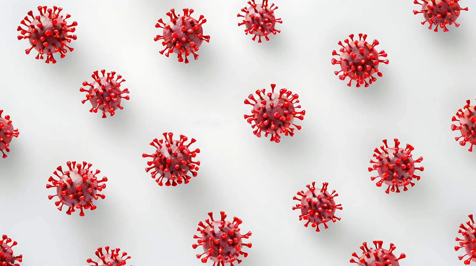 Red Virus Concept on Neutral Background – free microbiology image from Dotvec