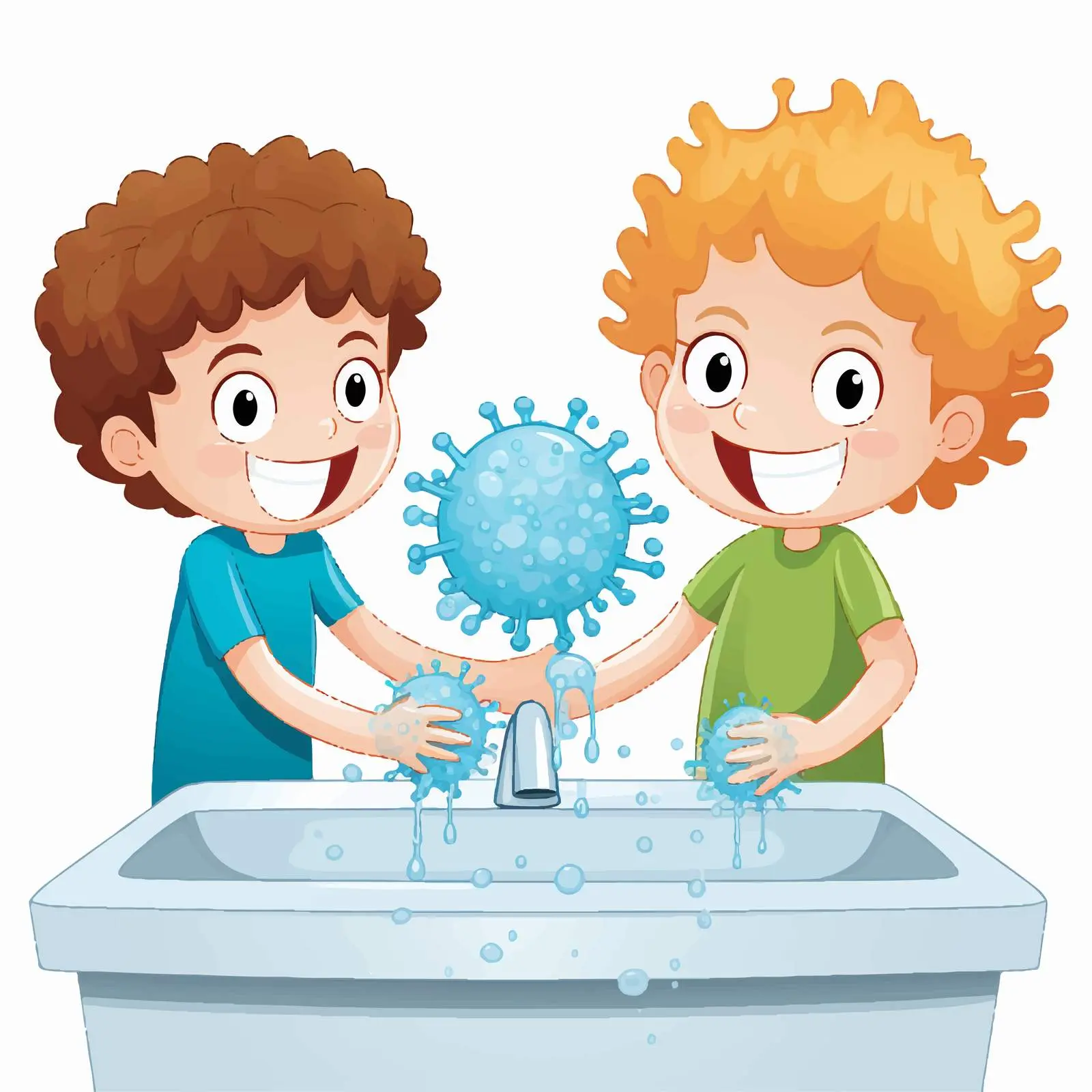 Boy Washing Hands Coronavirus Awareness Vector – free modern vector art image from Dotvec