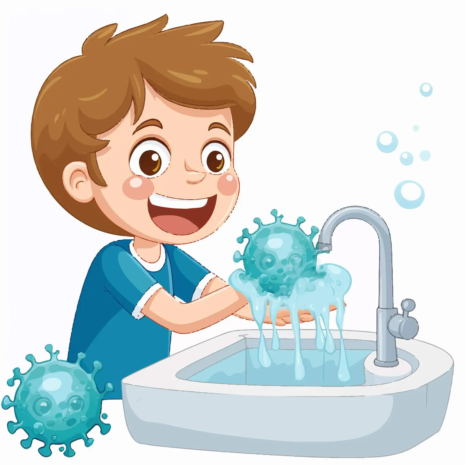 Handwashing Awareness with Boy Vector Design — free download from Dotvec