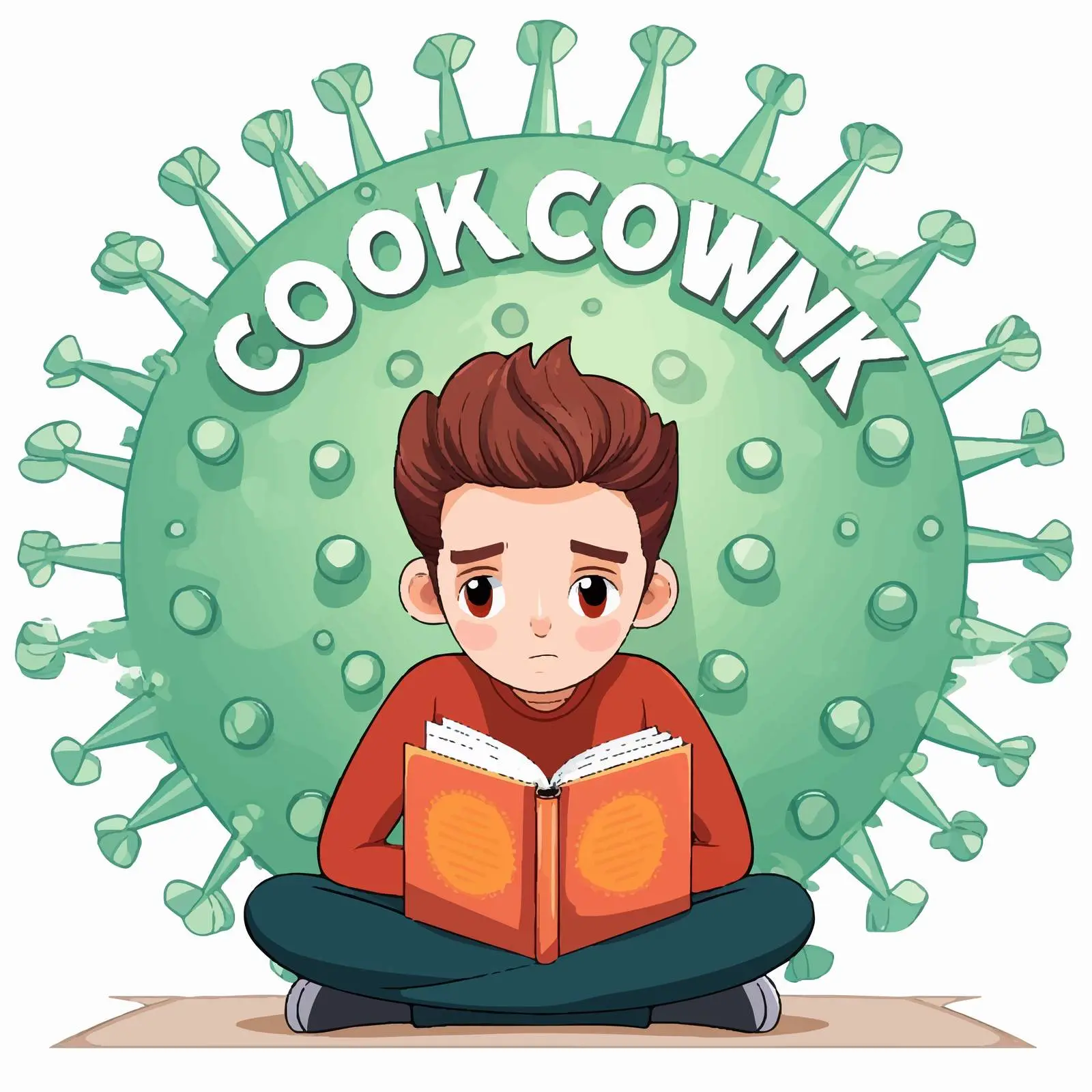Boy Reading During Lockdown - Coronavirus Poster — free download from Dotvec