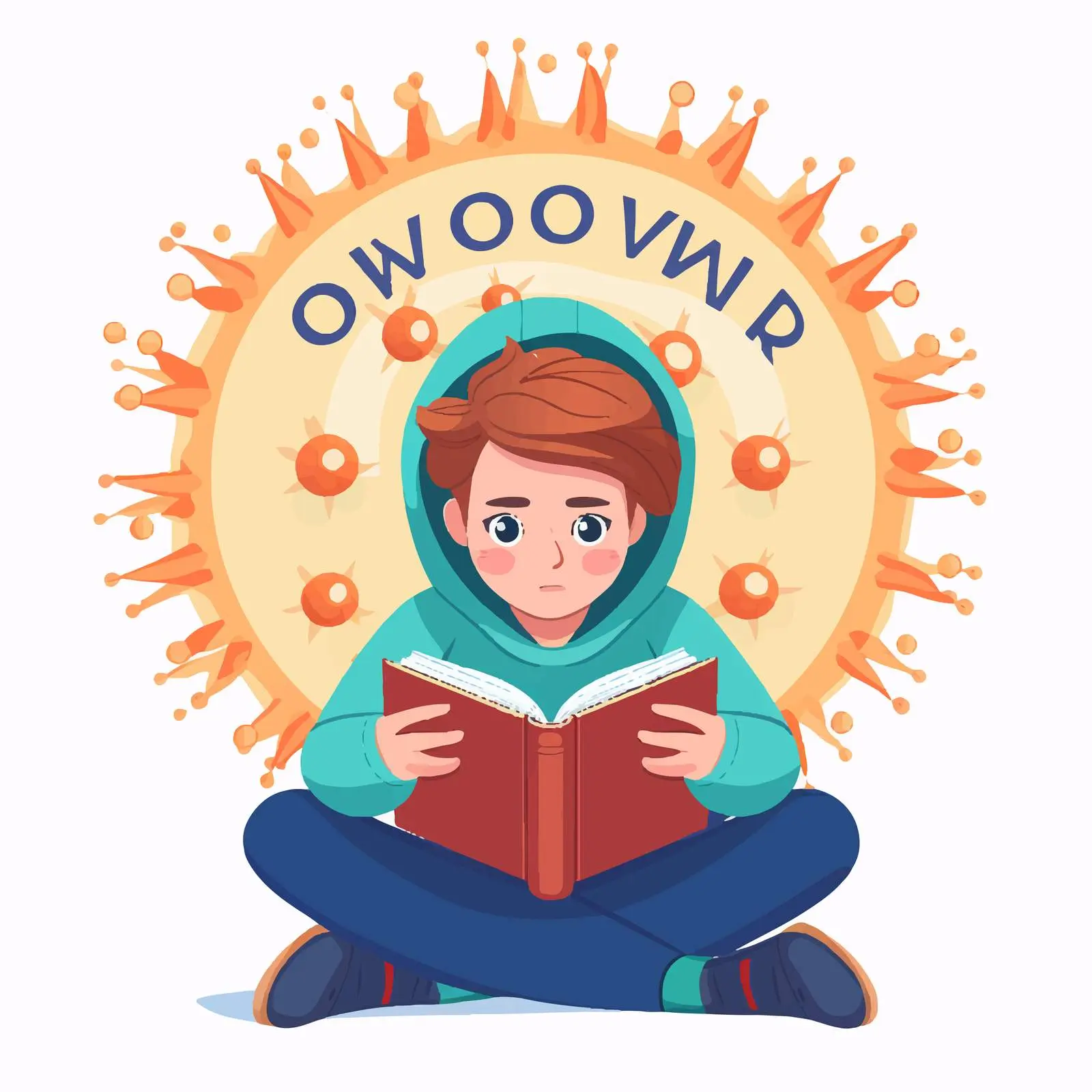 Lockdown Awareness Poster Design with Reading Boy — free download from Dotvec