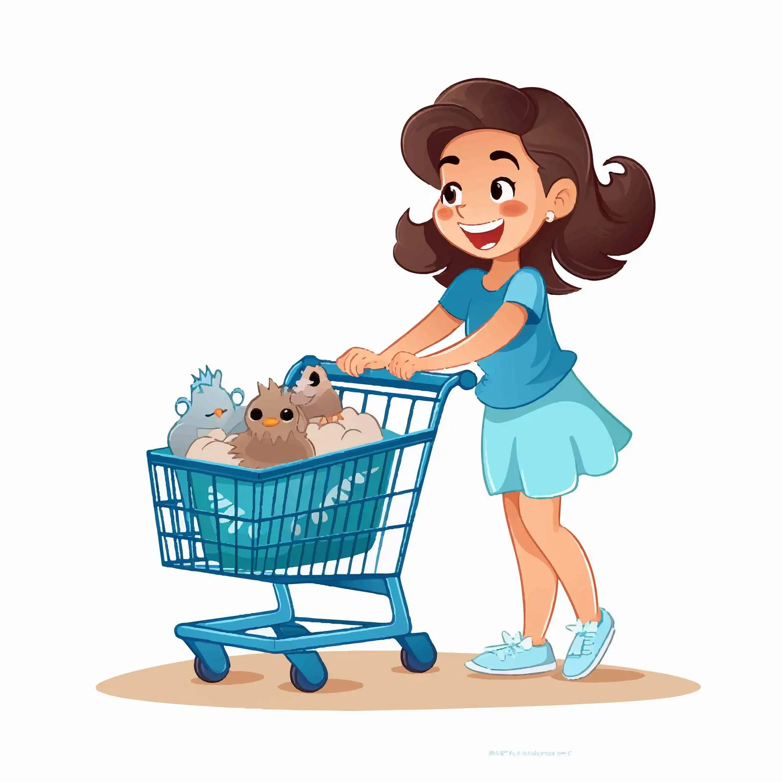 Girl Shopping Cart During Coronavirus Pandemic — free download from Dotvec