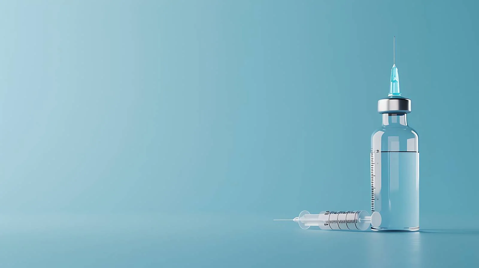 Coronavirus Vaccine Vial with Syringe — free download from Dotvec