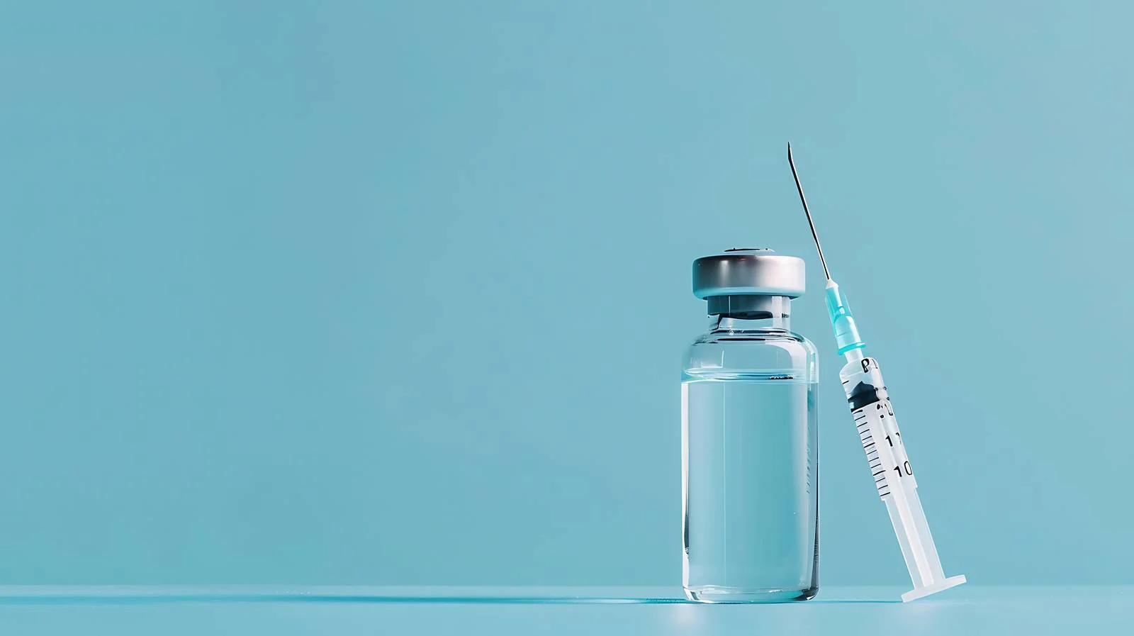 Coronavirus Vaccine Glass Vial and Syringe — free download from Dotvec