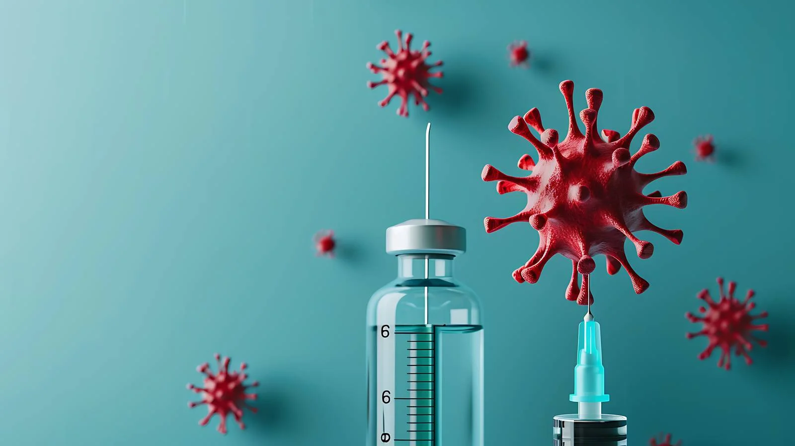 Vaccine Administration Equipment on Blue Background — free download from Dotvec