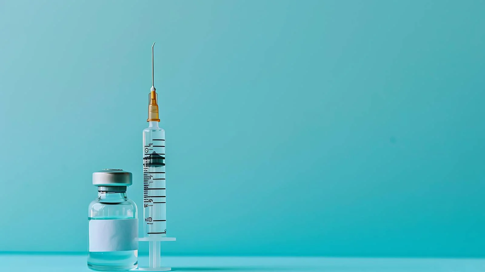 Coronavirus Vaccine Glass Vial and Syringe — free download from Dotvec