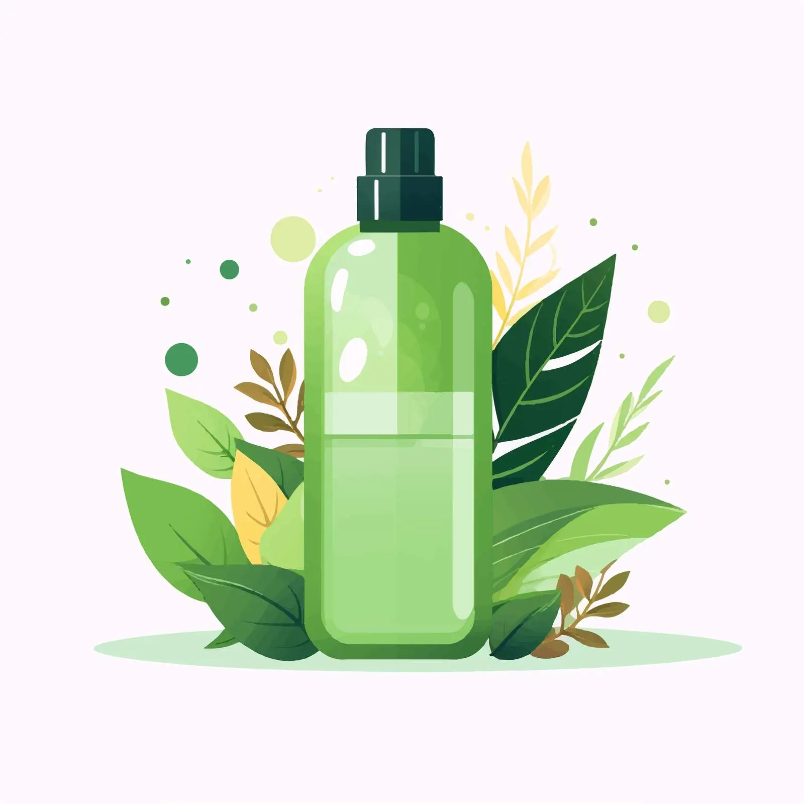 Organic Beauty Products with Green Leaf Design — free download from Dotvec