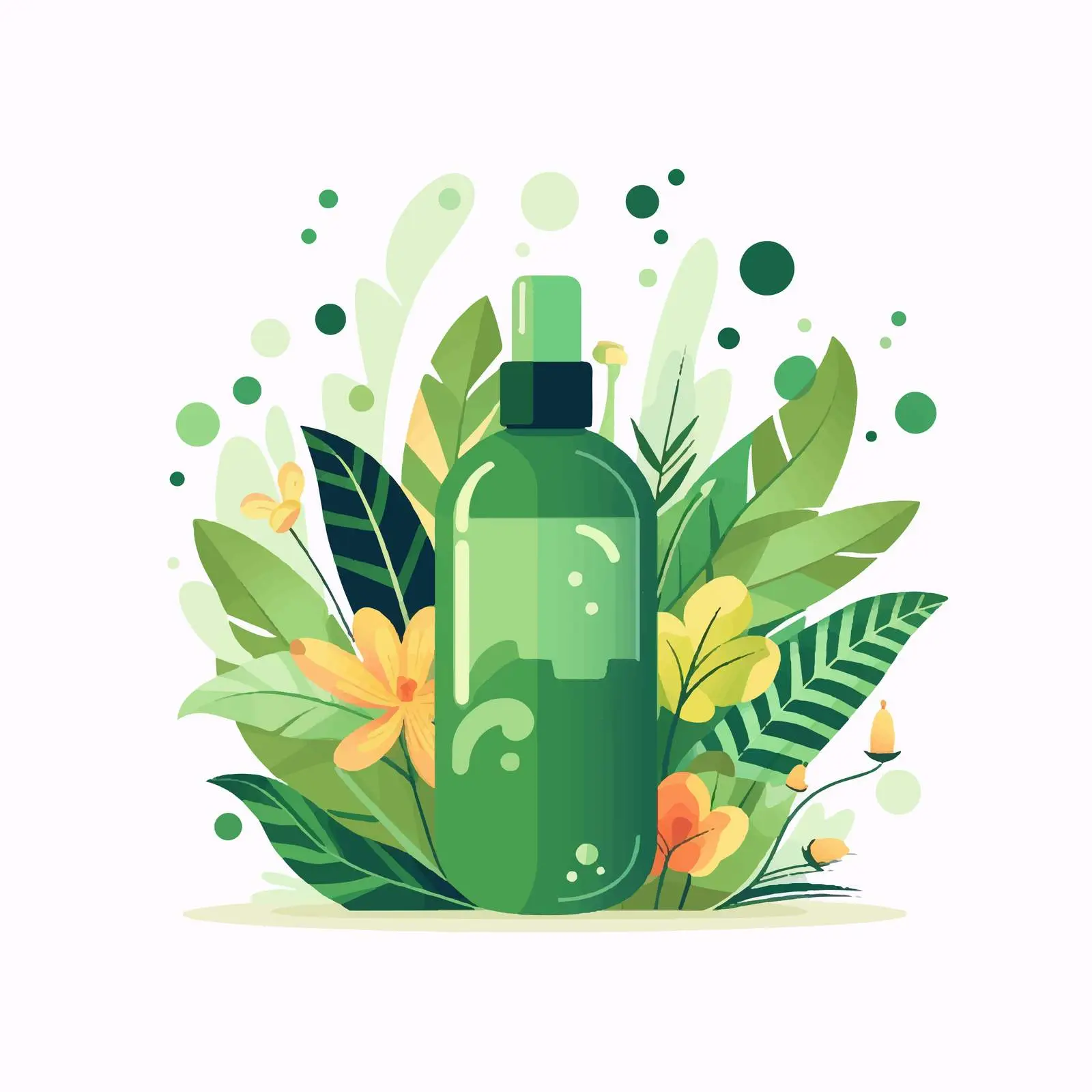 Organic Beauty Products with Green Leaf Design — free download from Dotvec