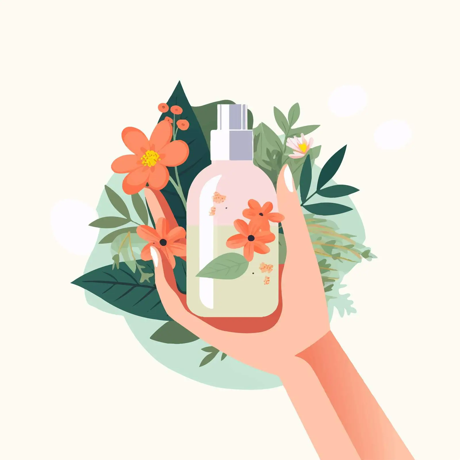 Cosmetic Bottle in Hand for Beauty Packaging — free download from Dotvec