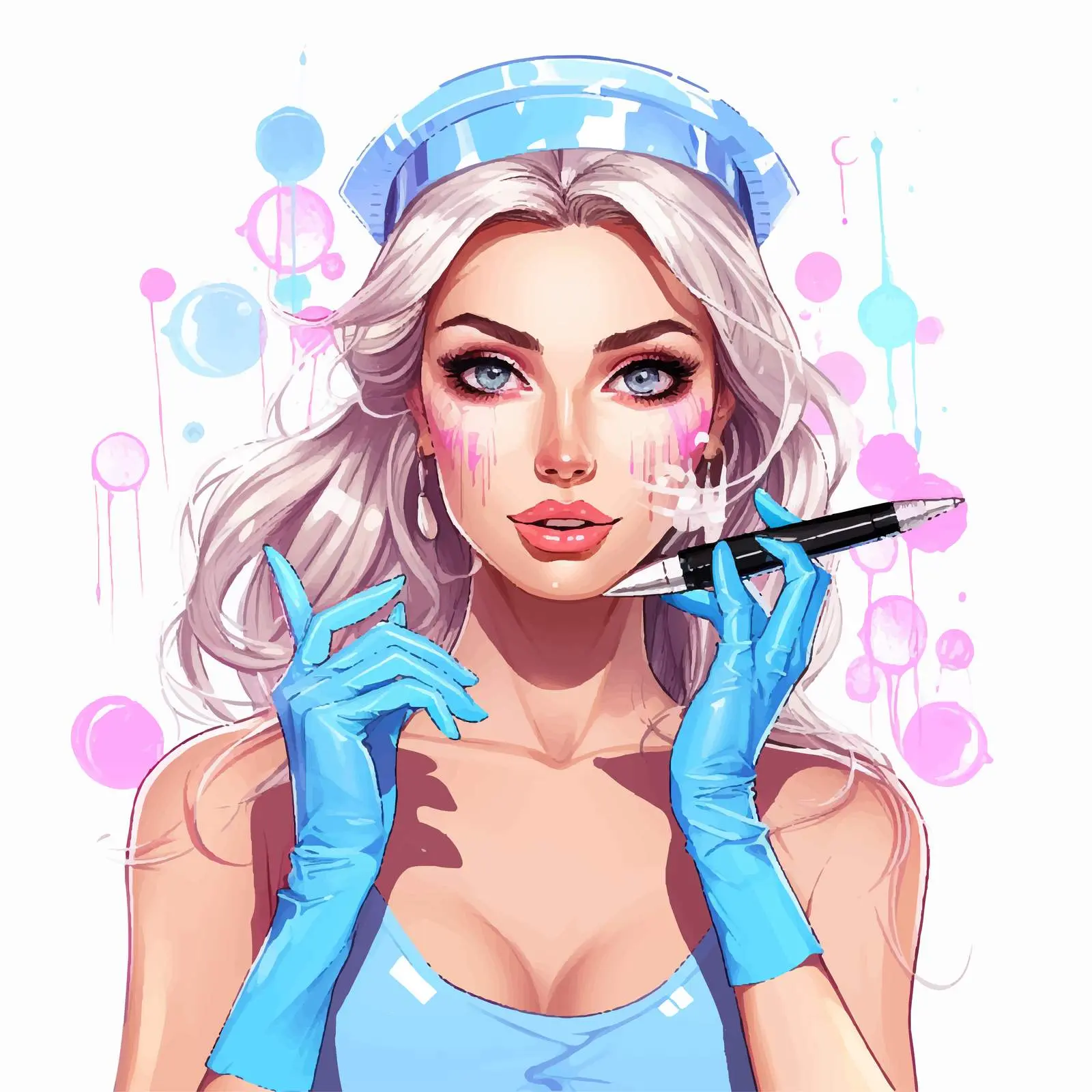 Cosmetology Portrait of Beauty Injection Process — free download from Dotvec